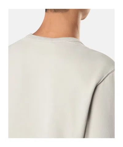 Stone Island Regular-fit Crewneck Sweatshirt With Ribbed Inserts In White