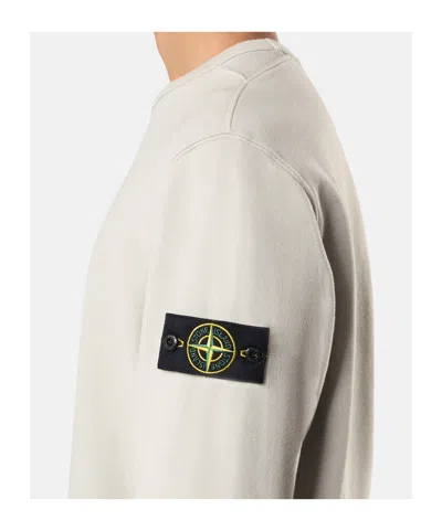 Stone Island Regular-fit Crewneck Sweatshirt With Ribbed Inserts In White