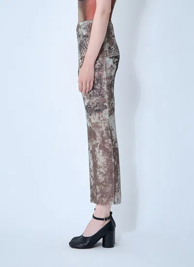 Jean Paul Gaultier Médaillon Mesh Skirt In Brown