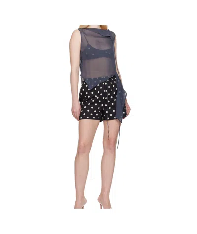 Paloma Wool Asymmetric Silk Top In Blue