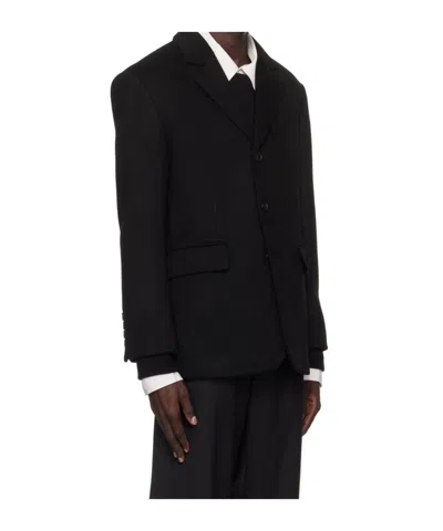 Dunst Black Unisex Classic 3 Button Cashmere Blazer In Black