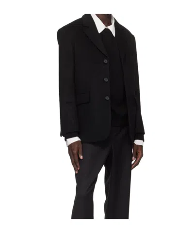 Dunst Black Unisex Classic 3 Button Cashmere Blazer In Black