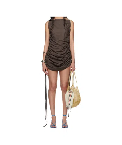 Baserange Ssense Exclusive Brown Pictorial Midi Dress