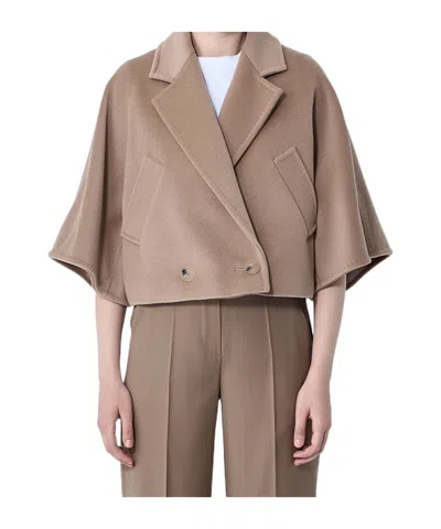 Max Mara Cropped Jacket In Brown