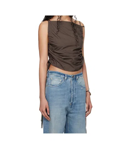 Baserange Pleated Top In Brown