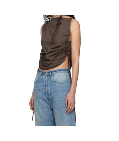 Baserange Pleated Top In Brown