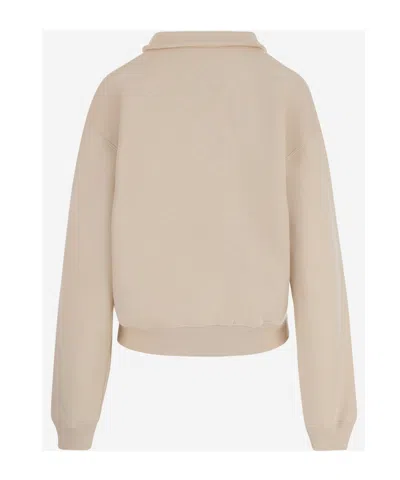 Jacquemus The Gros Grain Cotton Fleece Zip Sweatshirt In Neutral
