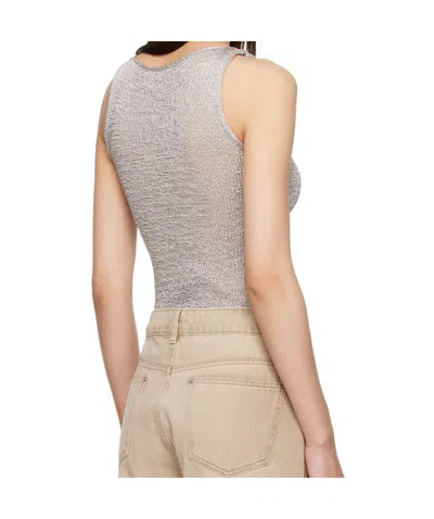 Paloma Wool Floral-embroidered Knitted Top In Gray