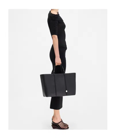 Jacquemus Short-sleeved Black Viscose Midi Dress In Black