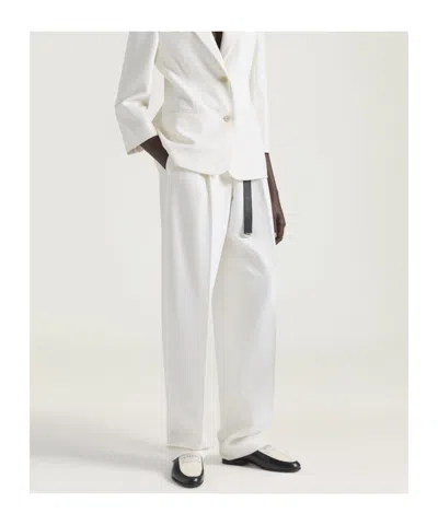 Givenchy Wool Double Pleated Trousers In White