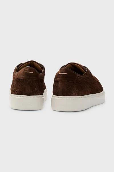 Hugo Boss Lace-up Low-top Sneakers In Brown
