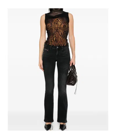 Diesel Jeans With Belt Loops In Black