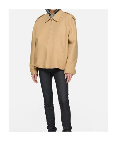 Acne Studios Cotton Satin Jacket In Neutral