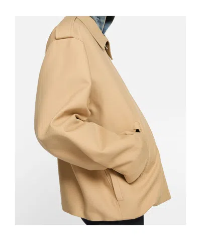 Acne Studios Cotton Satin Jacket In Neutral