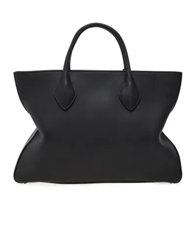 Ferragamo Monogram Structured Leather Tote Bag In Black