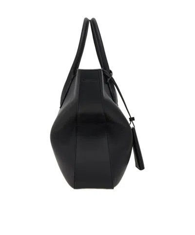 Ferragamo Monogram Structured Leather Tote Bag In Black