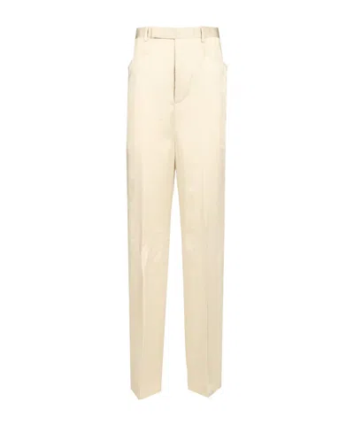 Rick Owens Silk Charmeuse Trousers White In Neutral