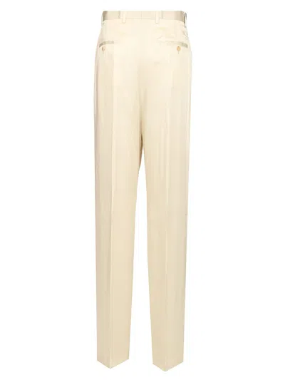 Rick Owens Silk Charmeuse Trousers White In Neutral