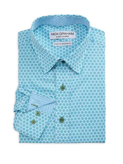 Nick Graham Men's Stretch-modern-fit Hexa Floral Dress Shirt