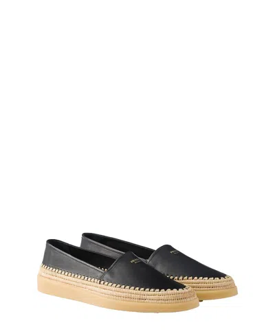 Prada Espadrilles Aus Leder In Black