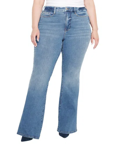 Good American Plus Good Legs Flare Indigo Jean In Blue