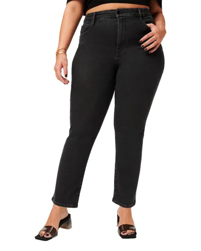 Good American Good Straight Black Jean In Black