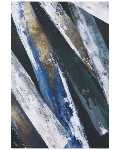 Empire Art Direct Silver Cascade Abstract Wrapped Canvas Wall Art In Multi
