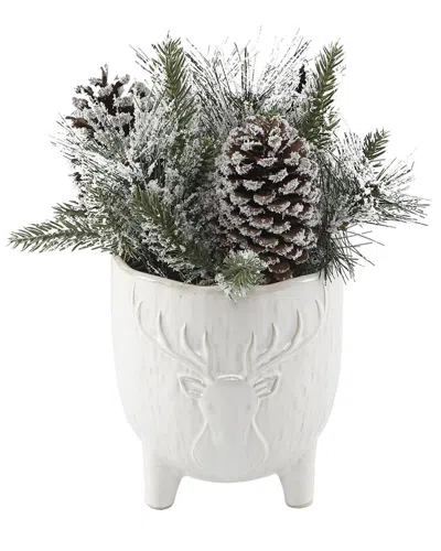 Flora Bunda 5in Ceramic Flower Candle - Magnolia Bloom 20oz In White
