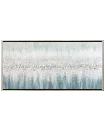 Empire Art Direct Silver Mist Textured Glitter Hand-painted Framed Canvas Wall Art In Animal Print