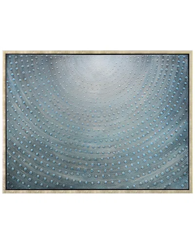 Empire Art Direct Cosmic Swirl Textured Metallic Hand-painted Framed Canvas Wall Art In Blue
