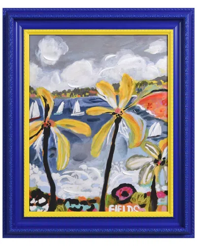 Empire Art Direct Tropical Palm Hand-painted Embellished Canvas Wall Art With Baroque Frame In Multi