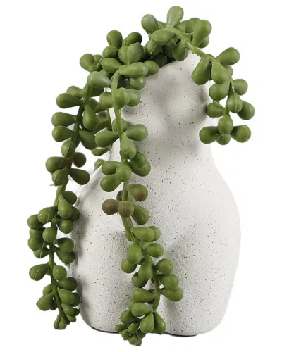 Flora Bunda String Of Pearls In 5.5in Ceramic Vase