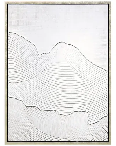 Empire Art Direct Mountain Serenity Heavily Textured Hand-painted Framed Canvas Wall Art In Gray