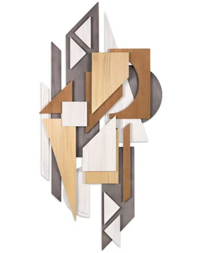 Empire Art Direct Moonlit Mist I Handmade Dimensional Solid Wood Abstract Wall Art In Gray