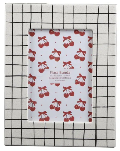 Flora Bunda 5x7 Checker Line Ceramic Photo Frame
