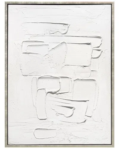 Empire Art Direct White Serenity Heavily Textured Hand-painted Framed Canvas Wall Art