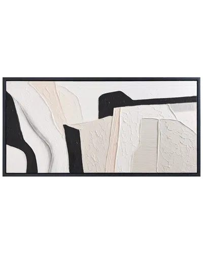 Empire Art Direct Monochrome Abstract Heavily Textured Hand-painted Framed Canvas Wall Art In White