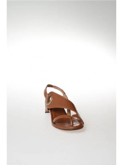 Shop Maison Margiela Leather Flip-flop Sandals In Brown