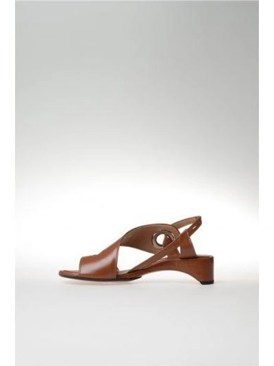 Shop Maison Margiela Leather Flip-flop Sandals In Brown