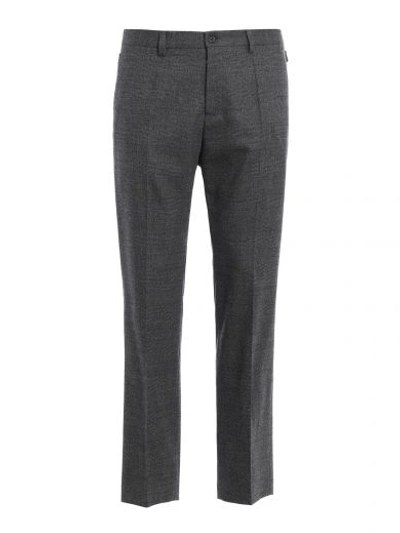 Shop Dolce & Gabbana Dolce Gabbana Lambretta Wool Check Pant In Sgrey