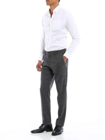 Shop Dolce & Gabbana Dolce Gabbana Lambretta Wool Check Pant In Sgrey