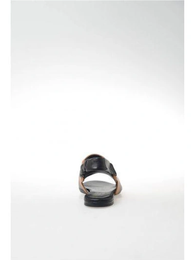 Shop Robert Clergerie Flat Leather Sandals In Black