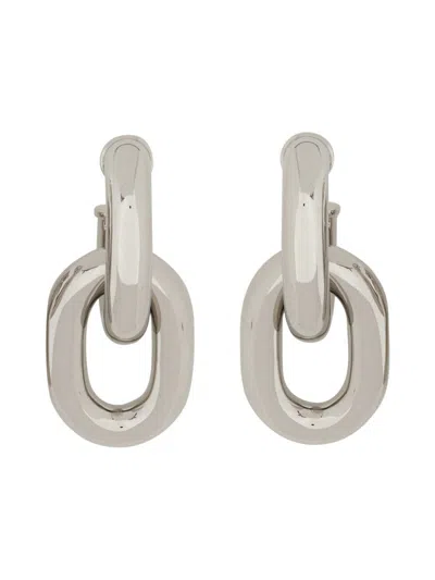 Rabanne Orecchini Doppio Cerchio Xl Link In Metallic