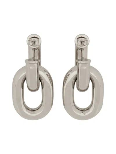 Rabanne Orecchini Doppio Cerchio Xl Link In Metallic