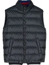 GUCCI Dark Blue Micro Gg Quilted Vest,429493Z42184440