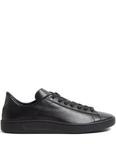 Valentino Royco Signature Brass Vlogo Low-top Sneakers In Black