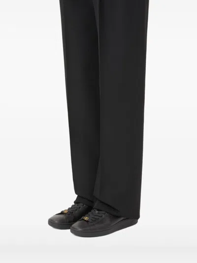 Valentino Royco Signature Brass Vlogo Low-top Sneakers In Black