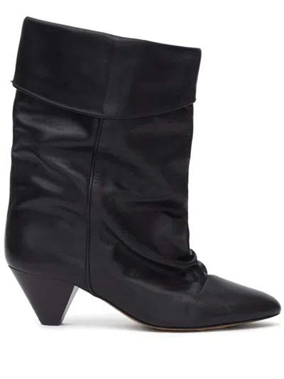 Isabel Marant 40mm Ryska-gb Leather Slouchy Boots In Black