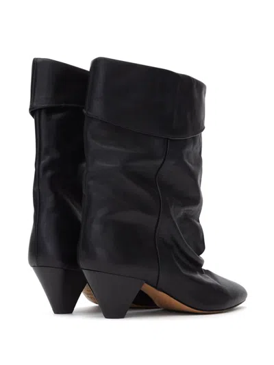 Isabel Marant 40mm Ryska-gb Leather Slouchy Boots In Black