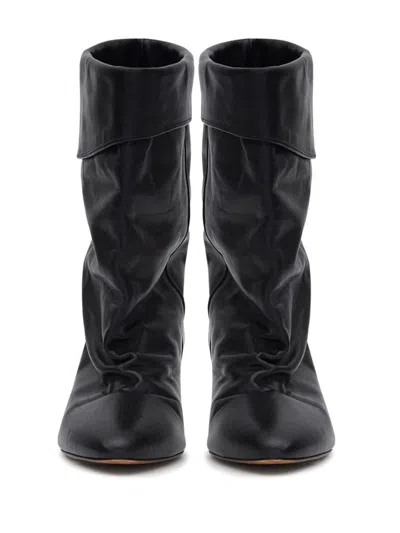 Isabel Marant 40mm Ryska-gb Leather Slouchy Boots In Black